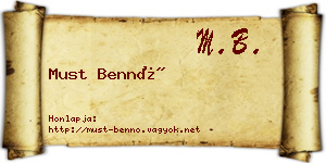 Must Bennó névjegykártya